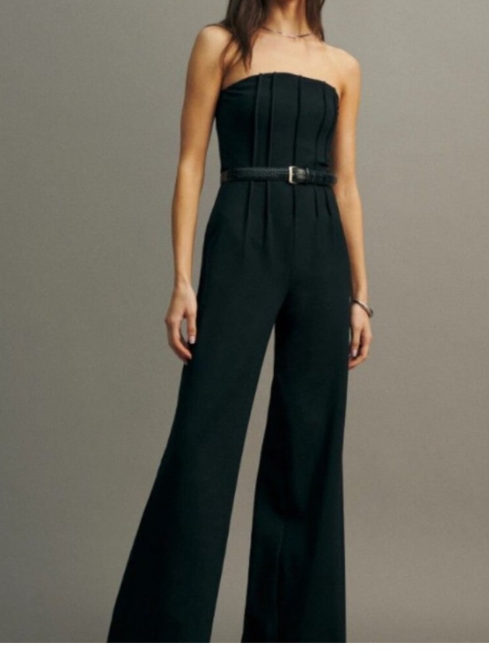 Reformation Strapless Wide-Leg Jumpsuit in Black